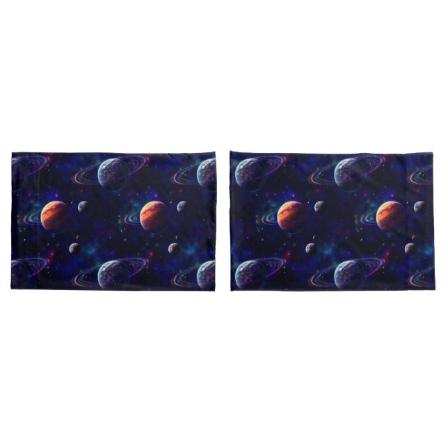 Stars, Planets, Galaxy, Outer space Themed Pillowcase (Back-Set)