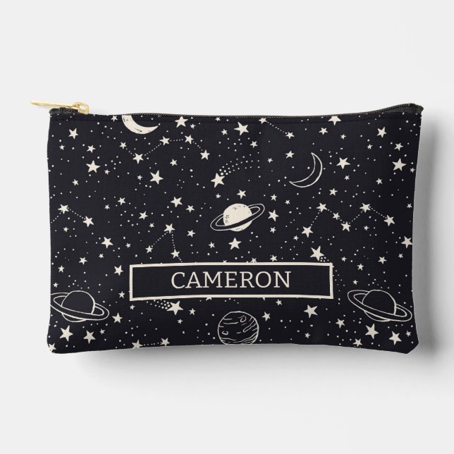 Stars & Planets Pattern Accessory Pouch (Front)