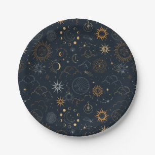 Stars & Planets Pattern Paper Plate