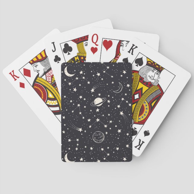 Stars & Planets Pattern Playing Cards (Back)