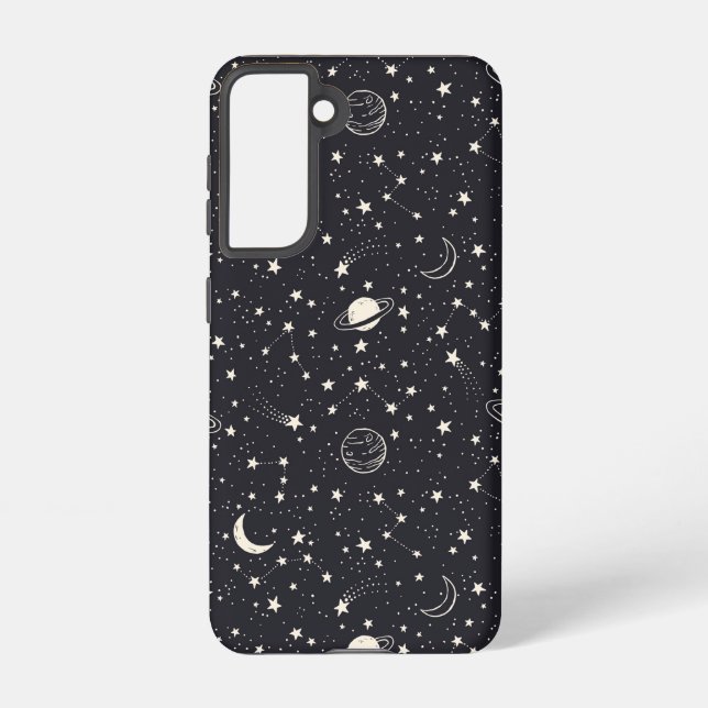 Stars & Planets Pattern Samsung Galaxy S21 Case (Back)