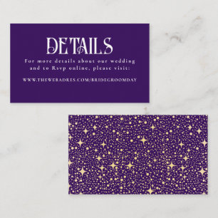 Stars Purple Wedding Wedding Details Enclosure Card