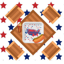 Stars Red White and Blue America Paper Plate