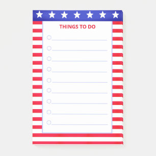 Stars, Red & White Striped Things To Do Post-it Notes