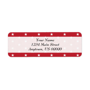 Stars Return Address Labels (Red)