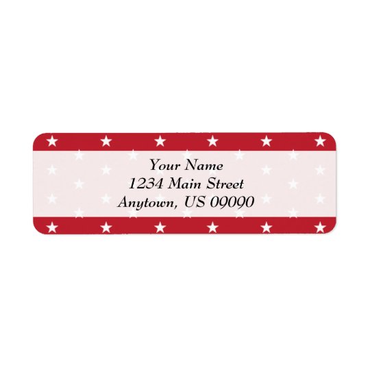 Stars Return Address Labels (Red)