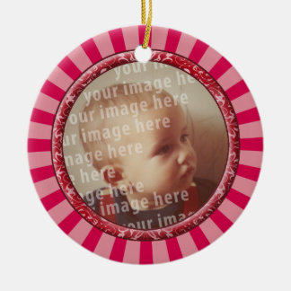 Stars Round Photo Frame Ceramic Tree Decoration