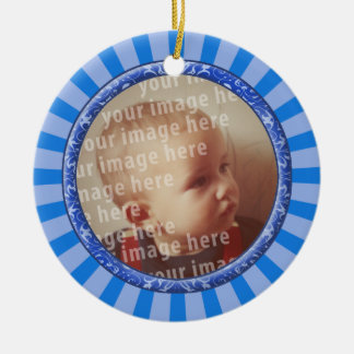 Stars Round Photo Frame Ceramic Tree Decoration