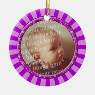 Stars Round Photo Frame Ceramic Tree Decoration
