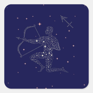 stars sagittarius square sticker