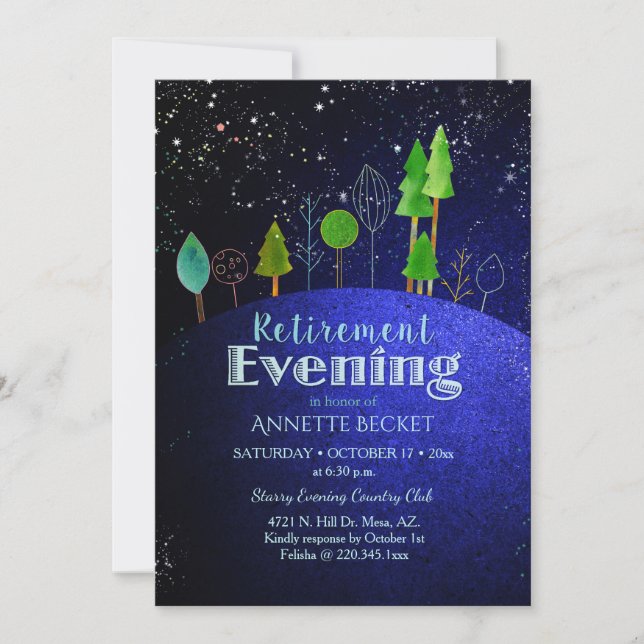 Stars Say...Starry Evening Retirement Party Invitation (Front)
