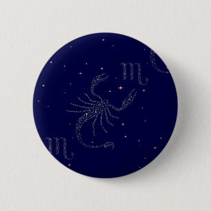 stars scorpio 6 cm round badge