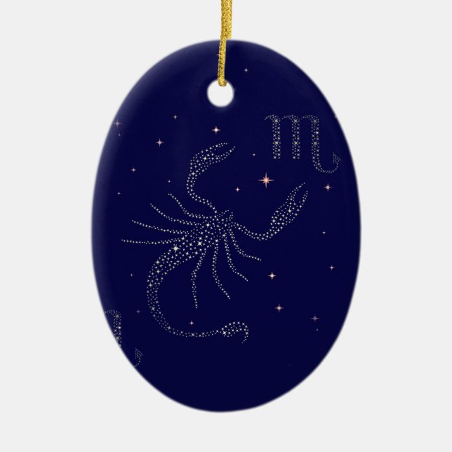 stars scorpio ceramic tree decoration (Front)