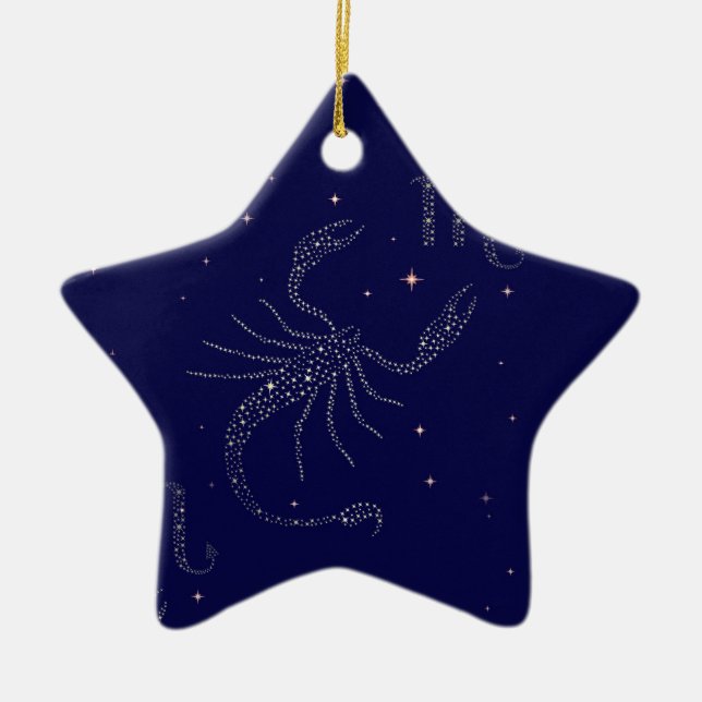 stars scorpio ceramic tree decoration (Front)