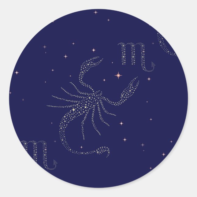 stars scorpio classic round sticker (Front)