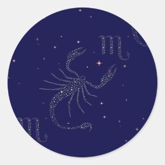 stars scorpio classic round sticker