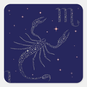 stars scorpio square sticker