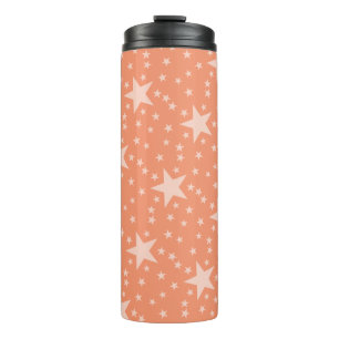 Stars seamless pattern white transparent thermal tumbler