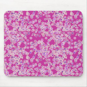 Stars, shades of lilac against magenta mouse mat