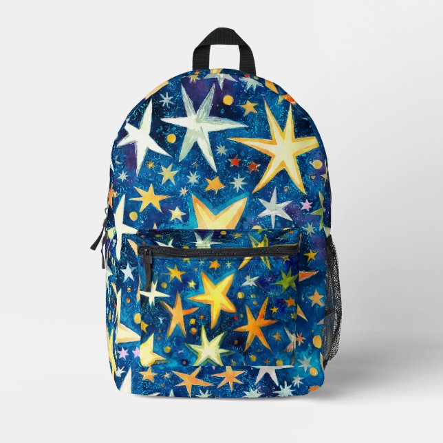 Stars Shine All Night #1005 Printed Backpack (Front)