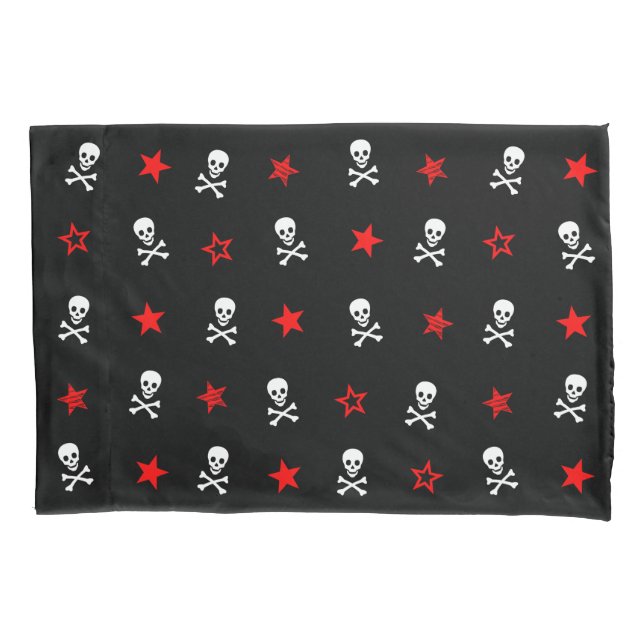 [ Stars + Skulls + Crossbones ] Pillow Case (Front)