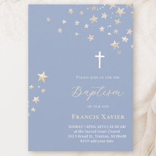stars sky Baptism Invitation