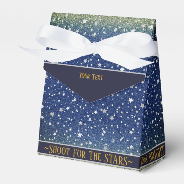 Stars Sky Blue Galaxy Magic Party Favour Box (Front Side)