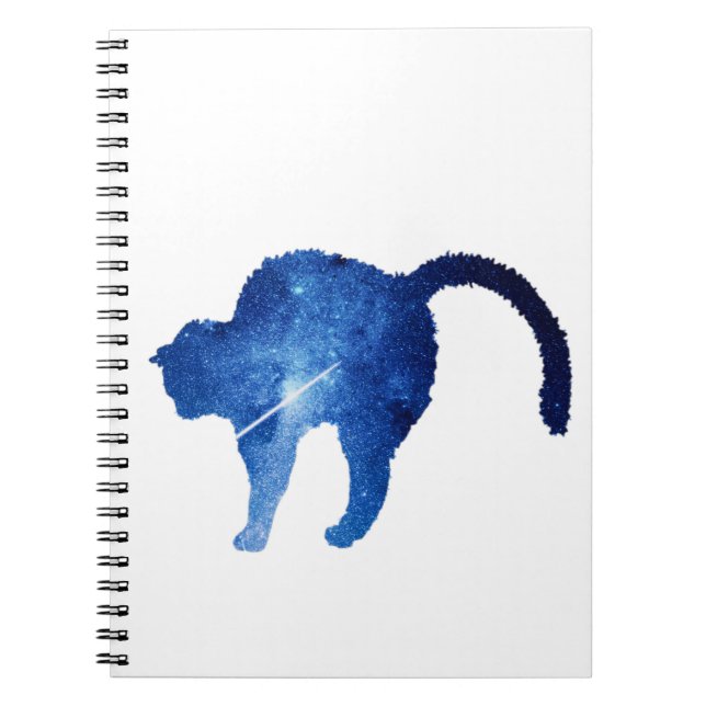 Stars Sky Cat Notebook, Spiral Notebook For School (Front)