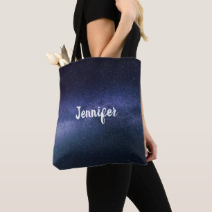 Stars Sky Galaxy Bride Bridesmaid Elegant Wedding Tote Bag