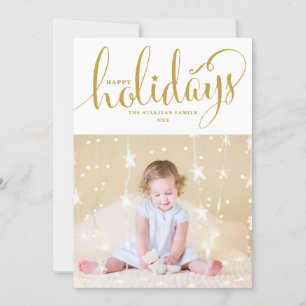 Stars & Snowflakes Happy Holidays Photo Card