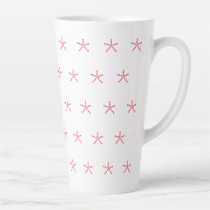 Stars, Snowflakes, Red white Christmas Holiday Latte Mug