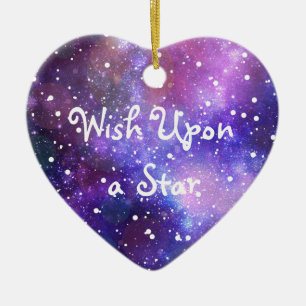 Stars space galaxy magical wish art ceramic tree decoration