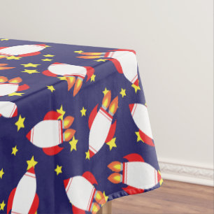 Stars Space Rocket Cute First Birthday Table Cloth