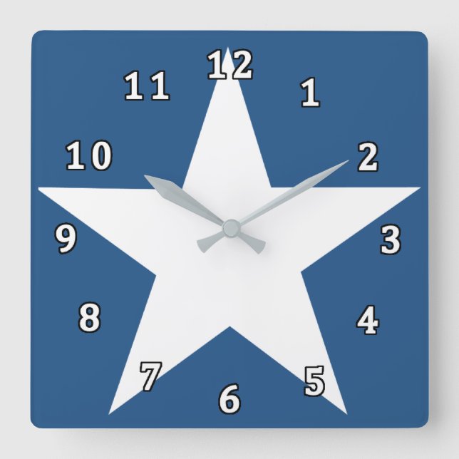Stars Square Wall Clock (Front)