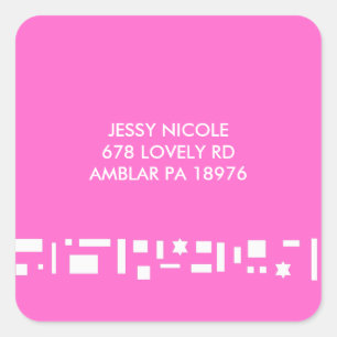 Stars & Squares REPLY RETURN ADDRES sticker lables