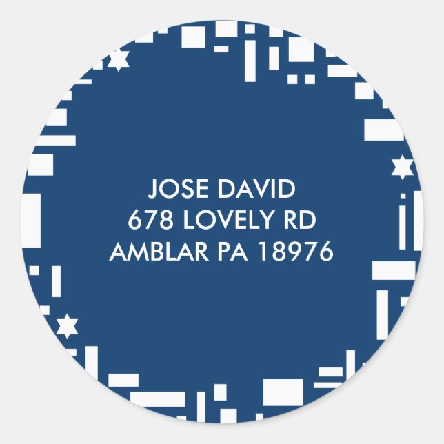 Stars & Squares REPLY RETURN ADDRES sticker seal (Front)