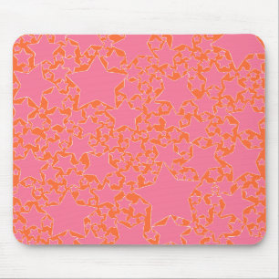 Stars, Stars, Stars in Pink and Orange Mouse Mat