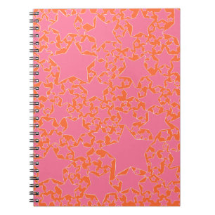 Stars, Stars, Stars in Pink and Orange Notebook