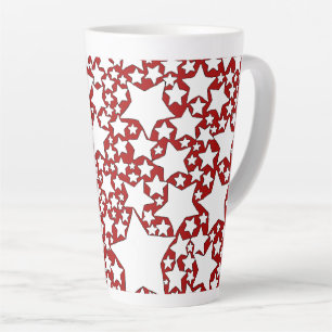 Stars, Stars, Stars in Red and White Latte Mug