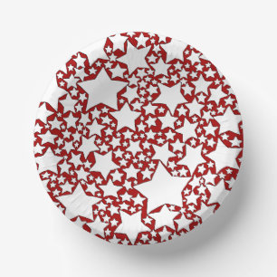 Stars, Stars, Stars in Red and White Paper Plate
