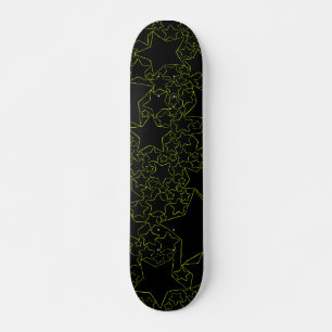 Stars, Stars, Stars - Lime Green Skateboard
