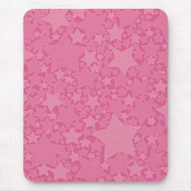 Stars, Stars, Stars - Pink Mouse Mat (Front)