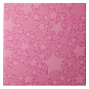 Stars, Stars, Stars - Pink Tile