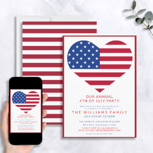 Stars & Stripes 4th of July Independence Day Party Invitation