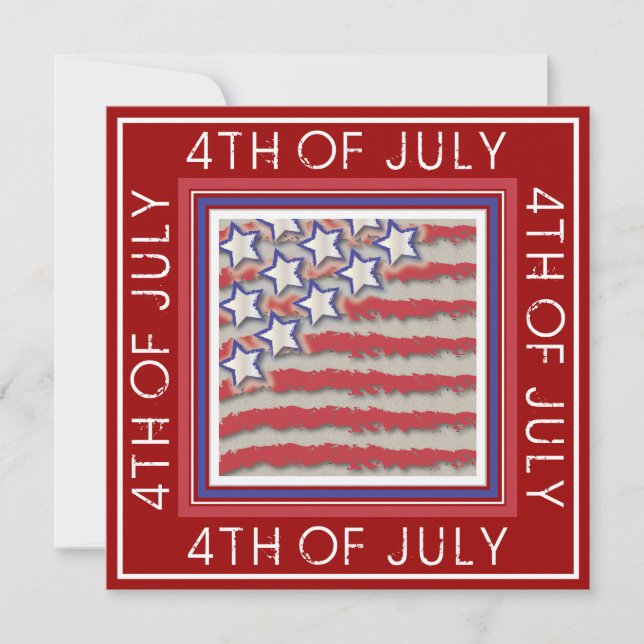 Stars & Stripes 4th of July Party Invitation (Front)