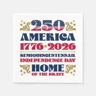 Stars Stripes America's 250th Anniversary Napkin