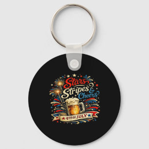 Stars Stripes And Cheers 4th Of July Shirt Key Ring
