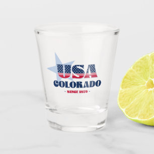 Stars, Stripes, and Colorado 1876 Shot glass