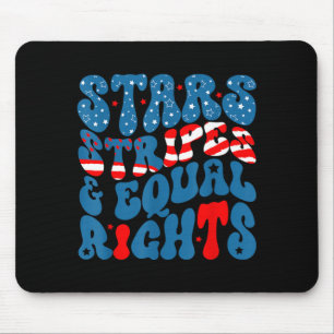 Stars stripes and equal rights 4th of july women's mouse mat