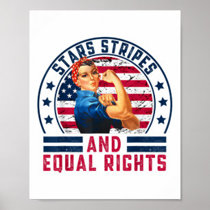 Stars Stripes And Equal Rights 4th Of July Womens  Poster